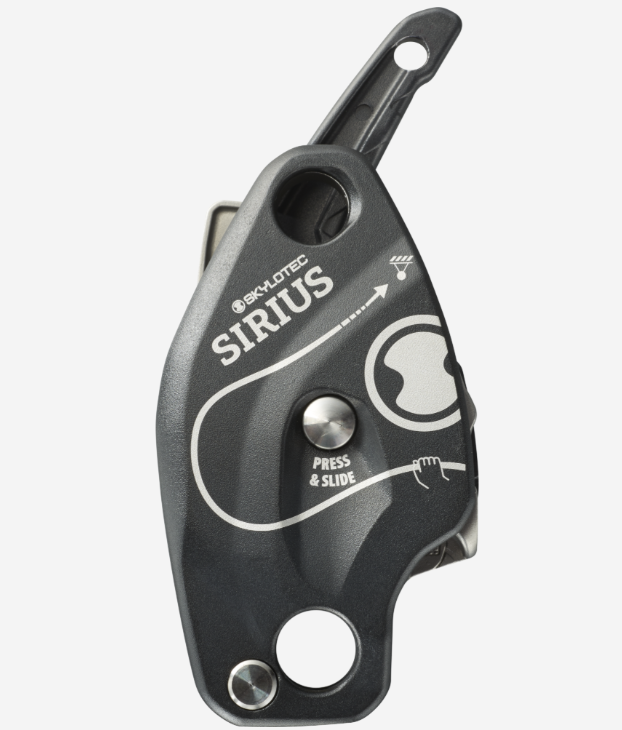 Klettergriff, SIRIUS, Schnellverschluss, Karabiner, Schutzclip