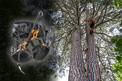 Klettergurt, Klettergurtzeug, Kletterausrüstung, Klettergurt mit Karabinern, Schlingen und Gurte
