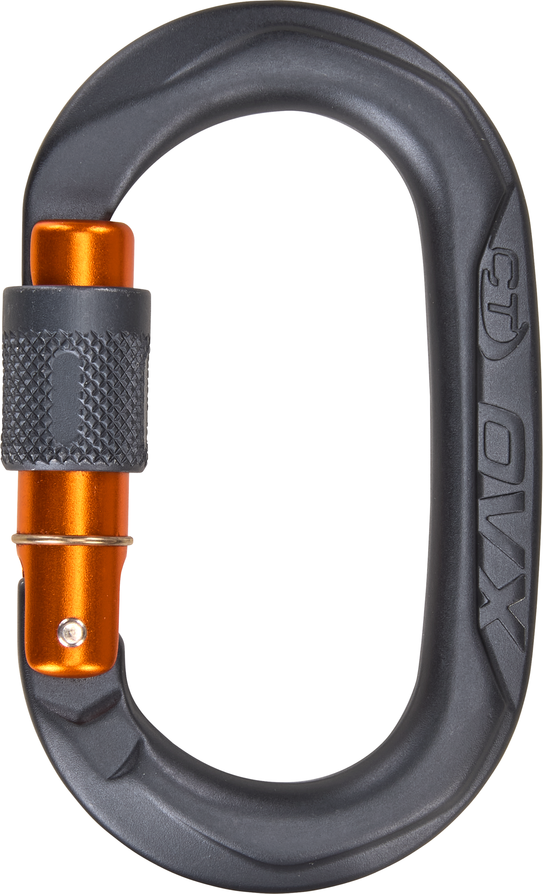 Kletterkarabiner, Karabiner, Aluminium, Schwarz, orange