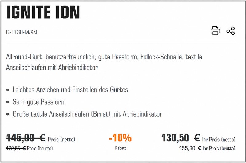 Allround-Gurt, Gurt, Anseilschlaufen, Textilgeirt, Fidlock-Schnalle