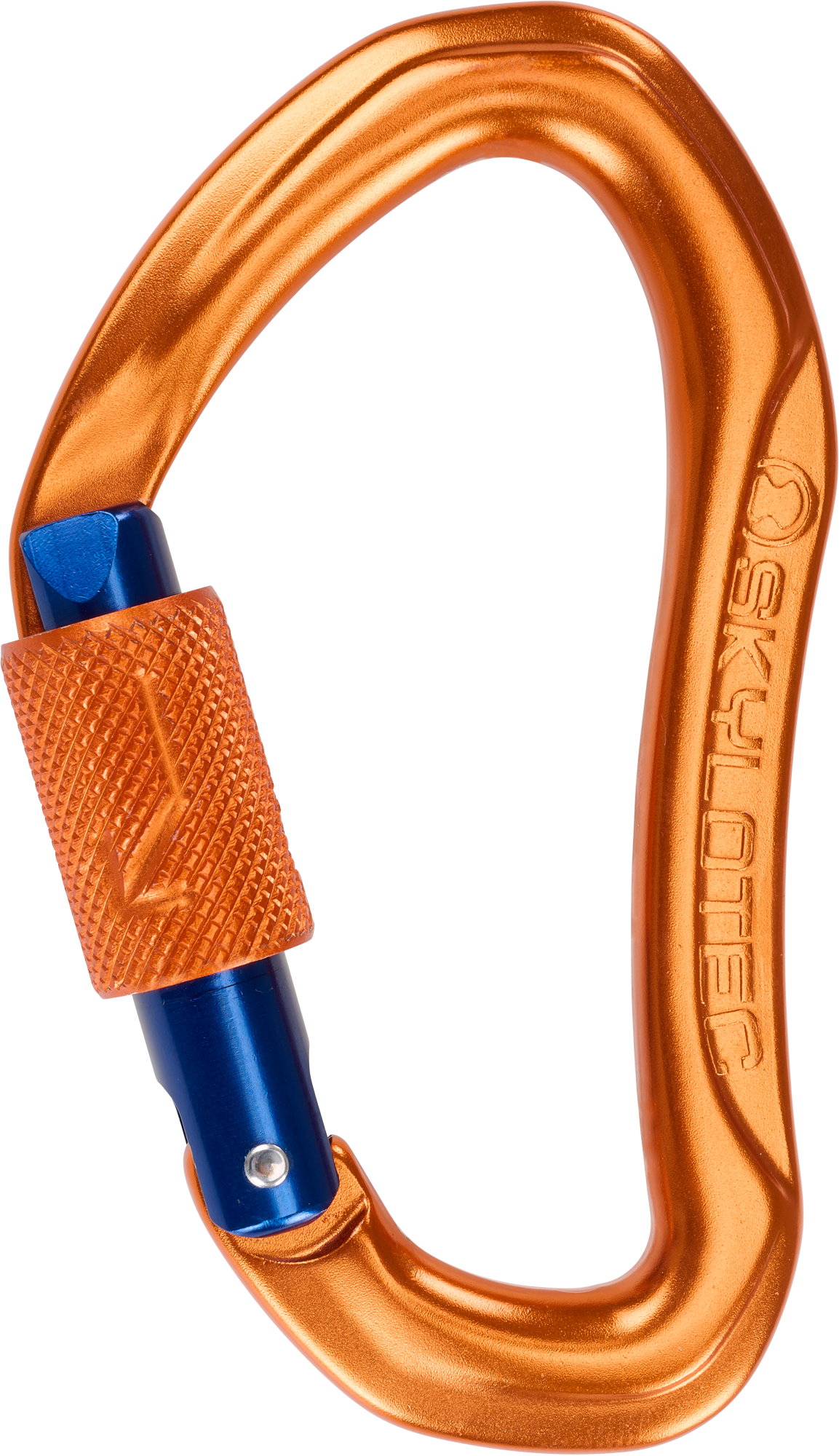 karabiner, aluminium, orange, blau, metal