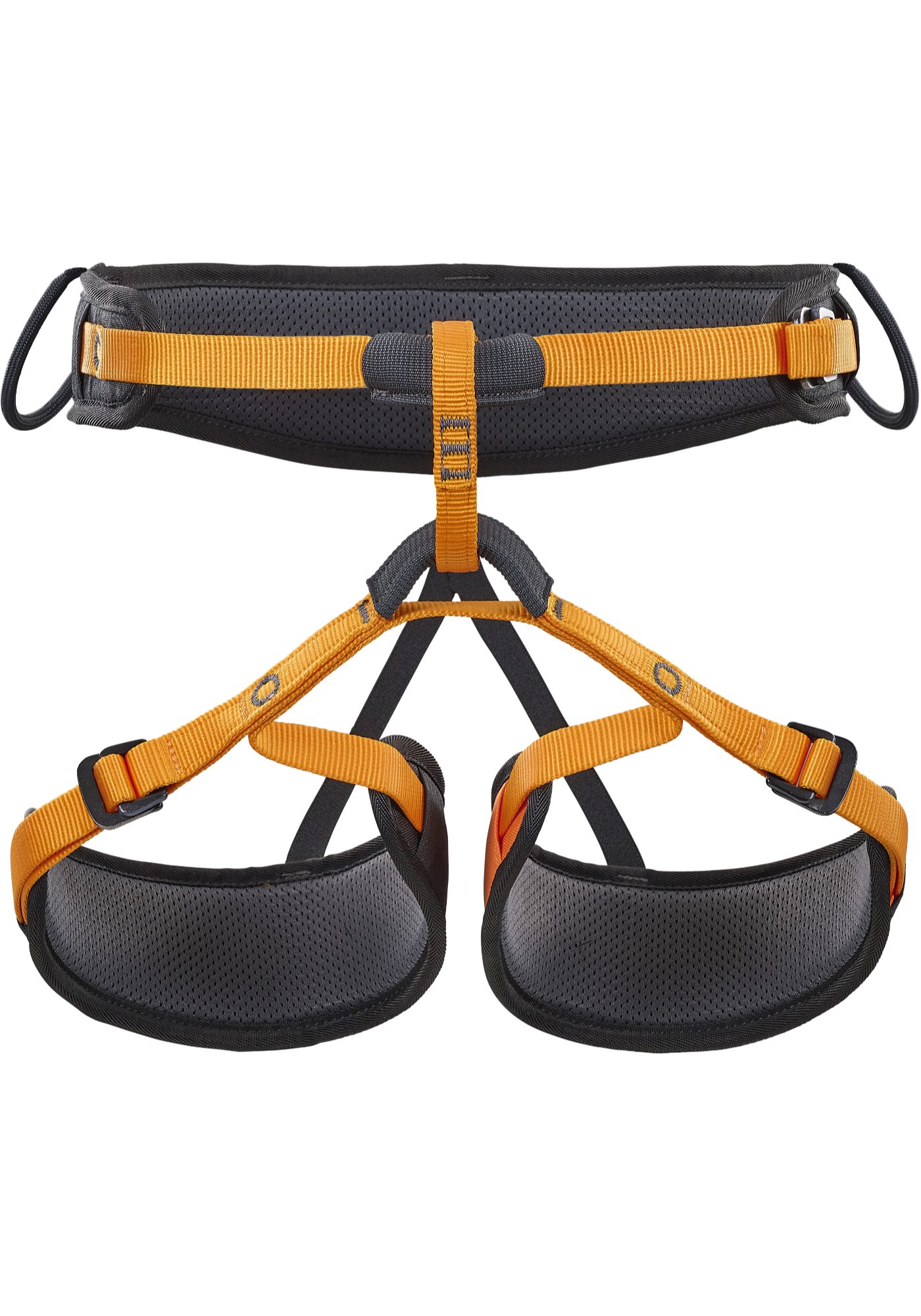 rock climbing harness, harness, belay belt, padded waist, orange straps